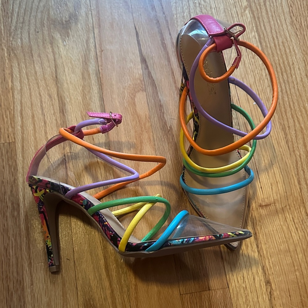 Shoe Dazzle Multicolor Strappy Heels